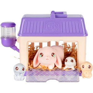 image:imageLittle Live Pets Hamster Mini Interactive Toy Set Hutch Animal Playset with 3 Surprise Babies 20 Sounds Hamster MustHaves for Ages 3Bunny